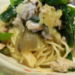 初鰹と焼きナスのスパゲッティー　アップ