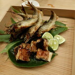 日本料理 永代 - 徳島産鮎と吉野川産天然鰻の炭焼き