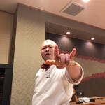 照寿司 - 車海老根握り