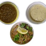 ビートイート - （テイクアウト）まるどりビリヤニ、イノシシのキーマカレー、プラムのラエタ付きのセット