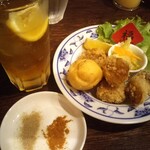 麺線屋formosa - 揚げ物３点＆さっぱり台湾おしんこ（試作ハーフVer）
