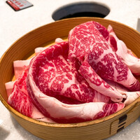 しゃぶしゃぶ 山笑ふ 銀座店 - 和牛。しゃぶしゃぶ前。