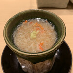 鮨 由う - 帆立の茶碗蒸し蟹餡かけ