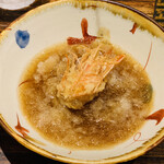 日本橋 蕎ノ字 - ■車海老の頭
      ☆二つ目は天つゆで頂く。
      