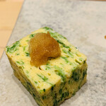 鮨 由う - あおさのりの玉子焼き