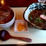 司や - ミニかけそばとミニソースかつ丼￥1080