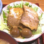 さくら本店 - (ﾗﾝﾁ)さくら定食 小鉢：チャーシューと煮卵サラダ　2020.5.12