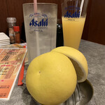 居酒屋酒肴 - グレープフルーツサワーダブルは果肉もダブル