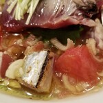 麺屋 六感堂 - 冷製 鰹とトマトの山椒SOBA＋鰹たたき増し＋トマト煮浸し増し