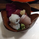 割烹 清風 - お造り（カツオ、鱧、カンパチ）