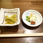 郷酒 - 小鉢とお漬け物