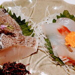 酒の穴 鳥心 - 刺身2点盛り(さわらと黒鯛)