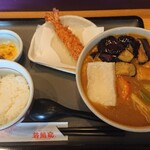 若鯱家 - カレーうどん＆ライスセット
            エビフライ、揚げナス、揚げもちトッピング