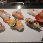 王将寿司 - Bコースのお寿司