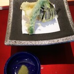 王将寿司 - 天婦羅  抹茶塩で