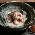 甘エビのトリュフソース、ミルク風味。素晴らしいコンビネーション。