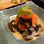 禅紫 - 茄子とトマトと牛肉のべっこう餡かけ