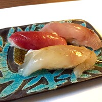うを徳 - シマアジ・鮪 中トロ・平目の昆布〆