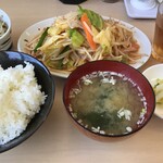 Araya Shokudou - 日替わり定食（ピリ辛野菜炒め　ライス大）　750円