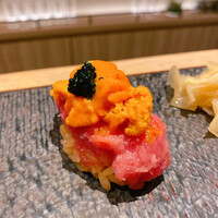 鮨 いつみ - 1.中落ちキャビア雲丹(わさび抜きを選択)