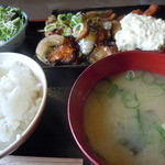 宮崎郷土料理 どぎゃん - ●豚カルビ焼肉とチキン南蛮定食（８００円）