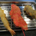 和がや - 海老、紅ショウガ、串カツ牛