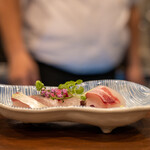 鳥田中 - 2020.6 刺し盛り（瀬戸内イサキ、真鯛、メイタガレイ、シマアジ）