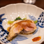 鳥田中 - 2020.6 七谷地鶏（腿肉と胸肉）タタキ かんずりソース