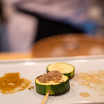 鳥田中 - 2020.6 ズッキーニ（上は白トリュフ塩、下は茗荷味噌）