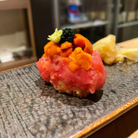 鮨 いつみ - 中落ち、雲丹、キャビアの握り