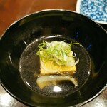 鳥田中 - 鶏スープの煮こごりと島原養殖スッポンのお椀　スッポンの身とエンペラ入り玉子豆腐