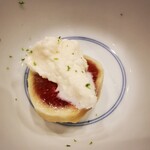 鳥田中 - 蒸し無花果と日本酒アイス