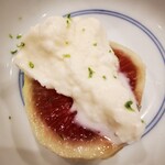 鳥田中 - 蒸し無花果と日本酒アイス