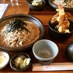 Soba Dokoro Kobushi - Cセット(ざるそば＋ミニ天丼) ¥1,000-