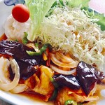 笑門来福 - 白身魚の甘酢餡定食