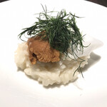 KAZAN - 生雲丹のリゾット。量が少ないのでもう少し食べたかった。