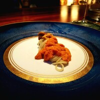 蒼 - 利尻の塩水海胆と唐津の赤海胆　今一番好きなパスタなのに、私は強制的に半分( ﾉД`)ｼｸｼｸ…　