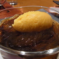 銀座 麒麟 - ところてん黒蜜とバニラアイス添え