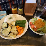 キンギョ - インディアキーマカリーライス@850+5種のやさい@200