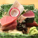 日本ばし さく間 - かつを，鱚，まぐろの刺身