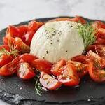 Burrata cheese and colorful tomatoes with special dressing