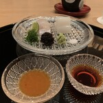 まき村 - 打大葉、しめり海苔、塩、山葵、醤油、ちり酢