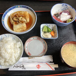 味亭すけろく - 揚げ出し豆腐とミニ刺身定食 ¥800(税別)