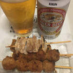 鳥勇 - 焼き鳥にはビールだよね(°▽°)