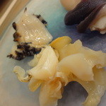 すし処浜谷 - つぶ貝（めちゃウマ！）とあわび