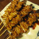 焼とり弁慶 - 鶏皮（タレ焼き）＠52円