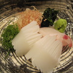 神楽坂 石かわ - 真鯛と烏賊の御作り