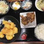 福泉餃子 - エビマヨ定食　980円