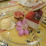 ル カフェ プランタニエ - パンナコッタ　イチジクのタルト　アイスクリーム