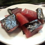 かわなみ鮨 - 鮪赤身漬け、鮪赤身いそべ巻き